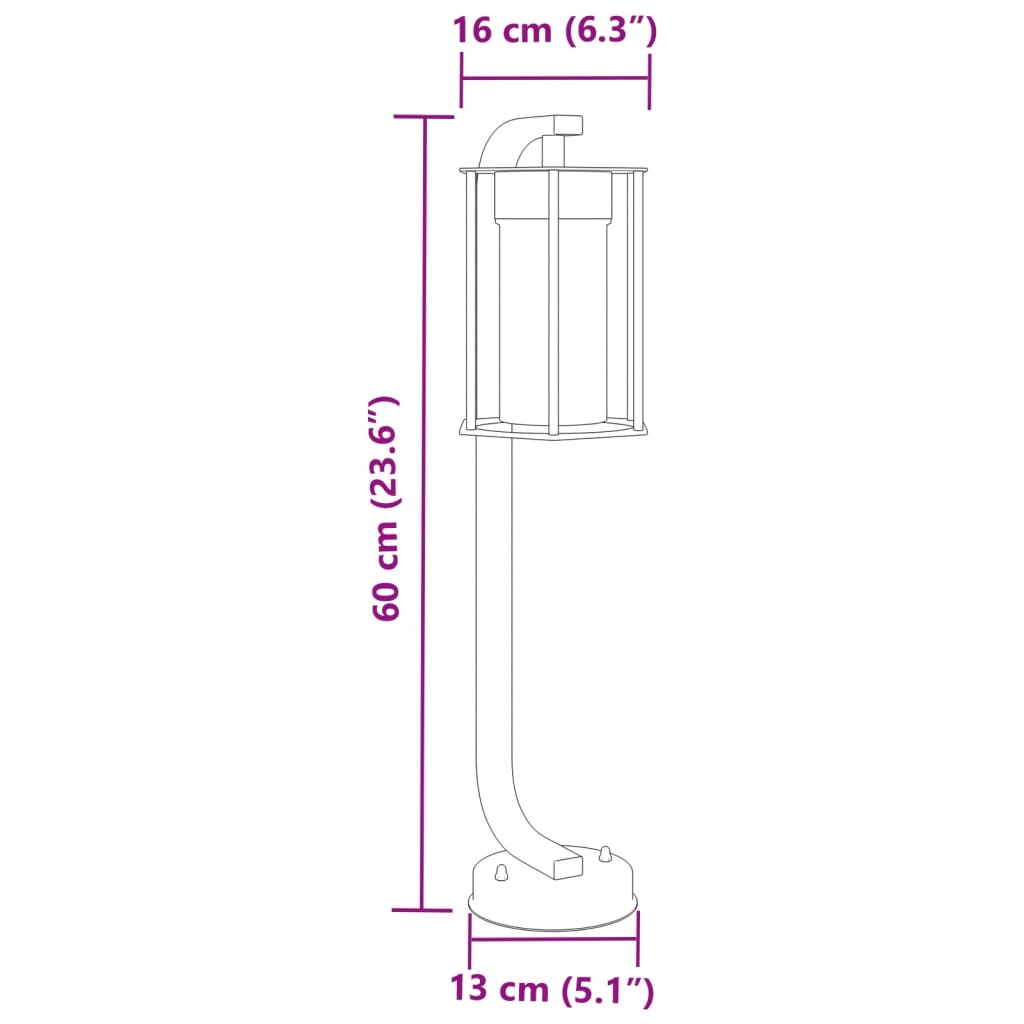 Vloerlamp voor buiten 60 cm roestvrij staal zwart