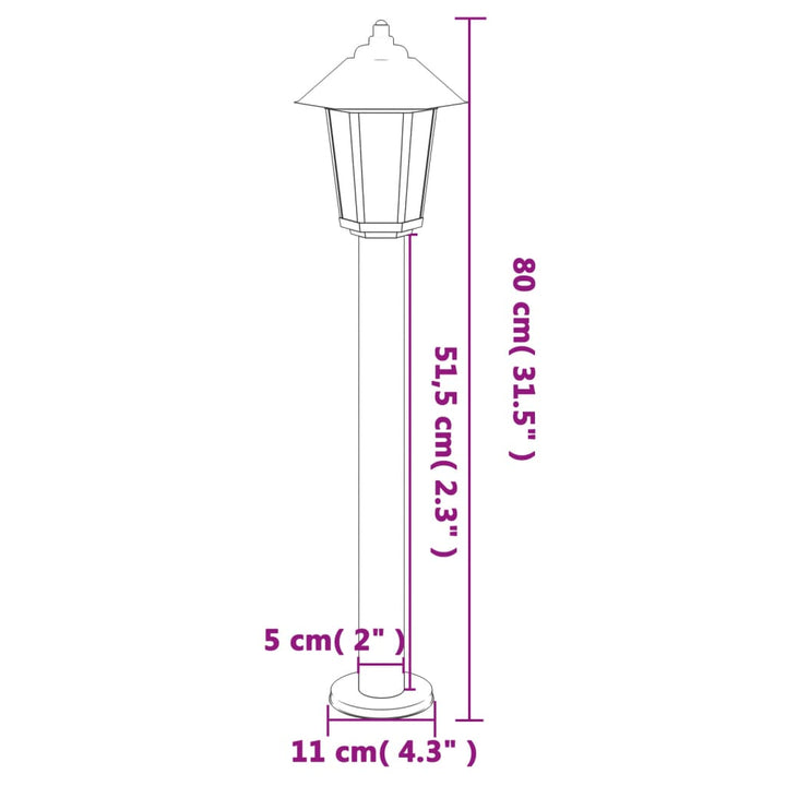 Buitenvloerlamp 80 cm roestvrijstaal zilverkleurig