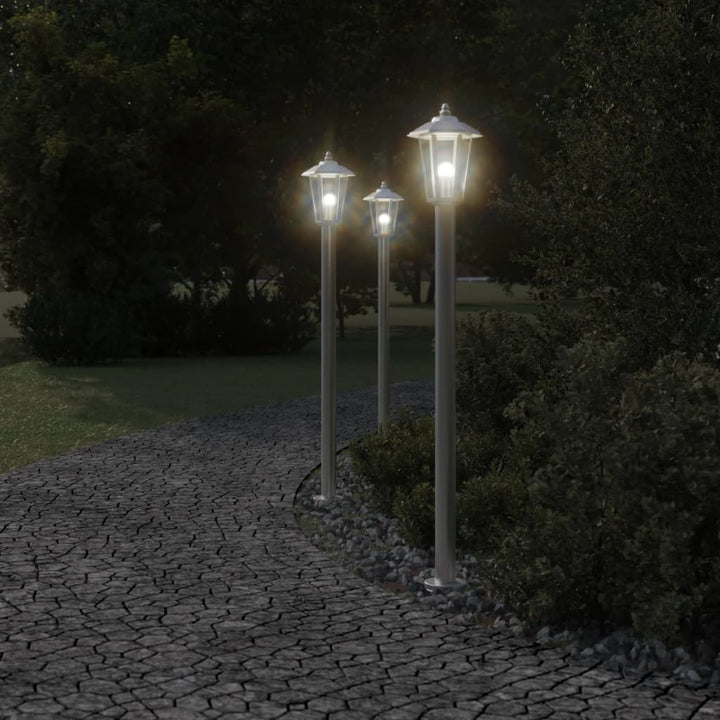 Vloerlamp voor buiten 120 cm roestvrijstaal zilverkleurig