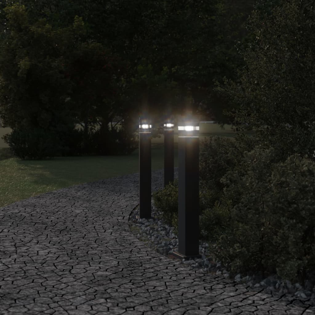 Vloerlampen voor buiten 80 cm aluminium zwart