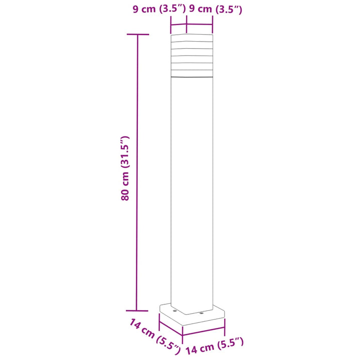 Vloerlampen voor buiten 3 st 80 cm aluminium zwart