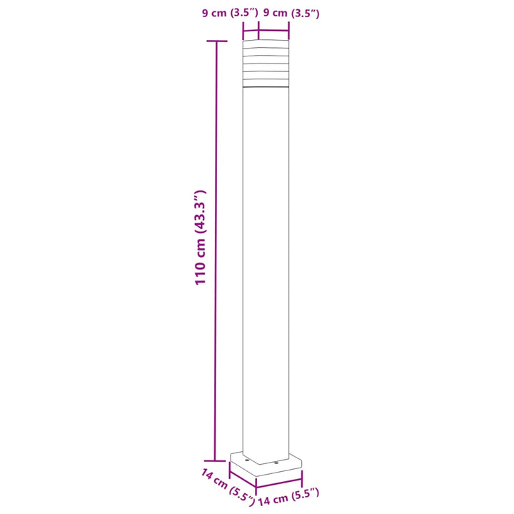 Vloerlampen voor buiten 3 st 110 cm aluminium zwart