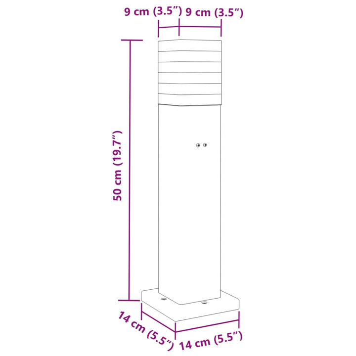 Buitenvloerlampen 3 st met stopcontact 50 cm aluminium zwart