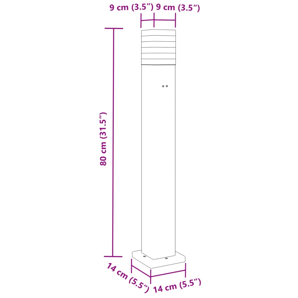 Buitenvloerlampen 3 st met stopcontact 80 cm aluminium zwart