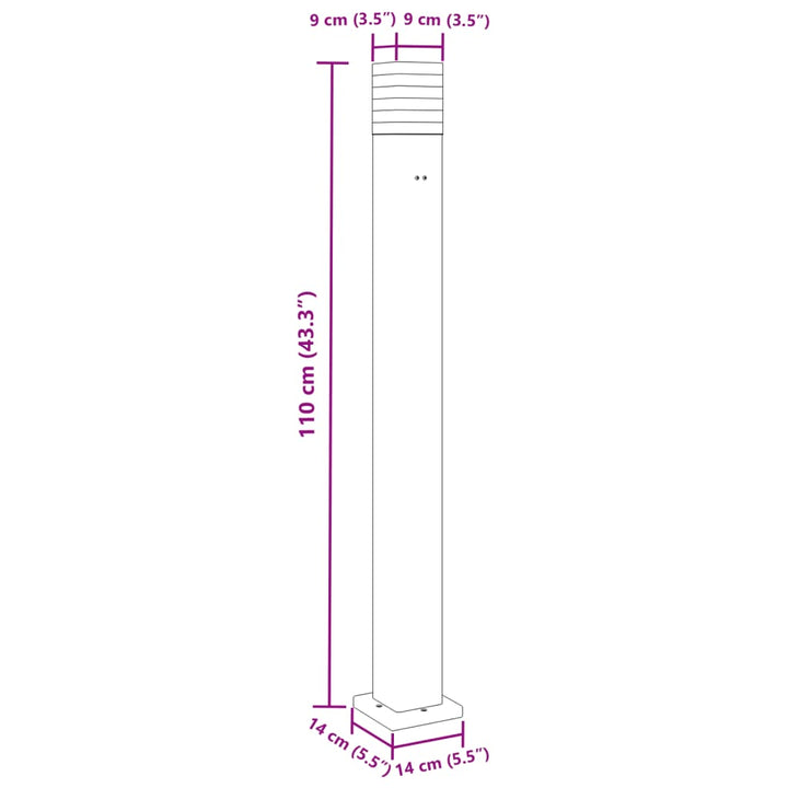 Vloerlamp voor buiten met stopcontact 110 cm aluminium zwart