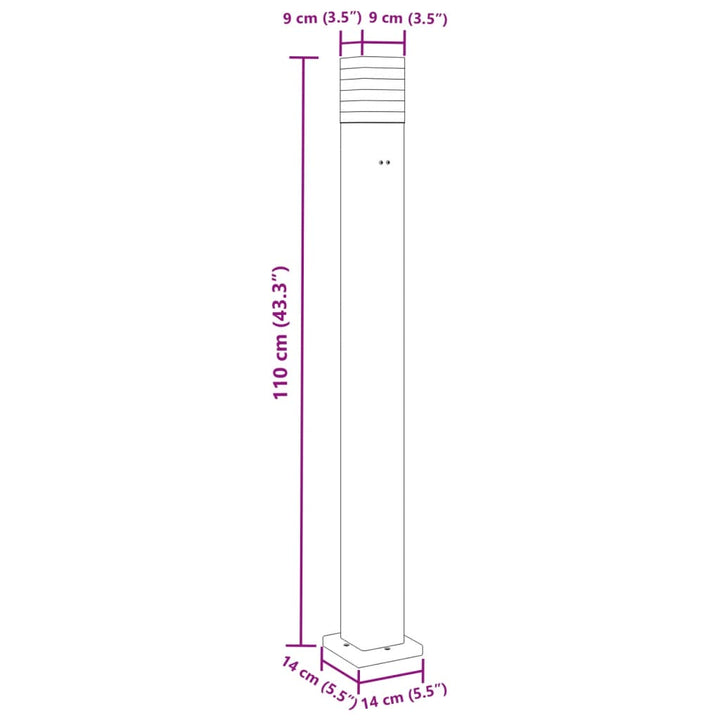 Buitenvloerlampen 3 st met stopcontact 110 cm aluminium zwart