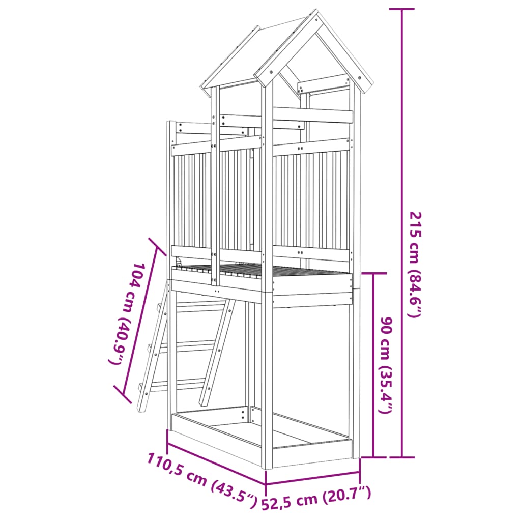 Speeltoren ladder 110,5x52,5x215 cm geïmpregneerd grenenhout