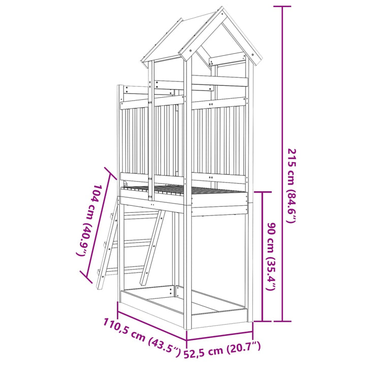 Speeltoren ladder 110,5x52,5x215 cm geïmpregneerd grenenhout