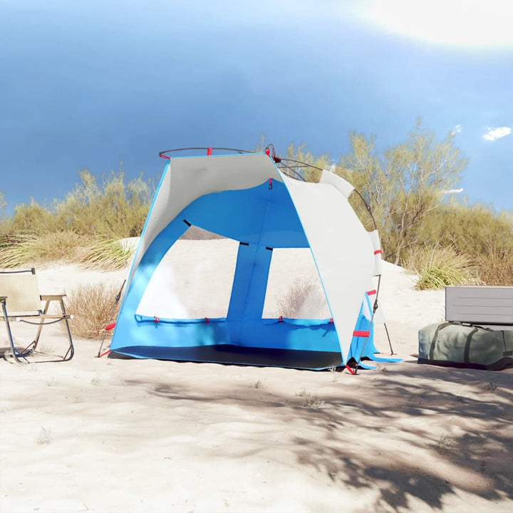 Strandtent 2-persoons waterdicht snelontgrendeling azuurblauw