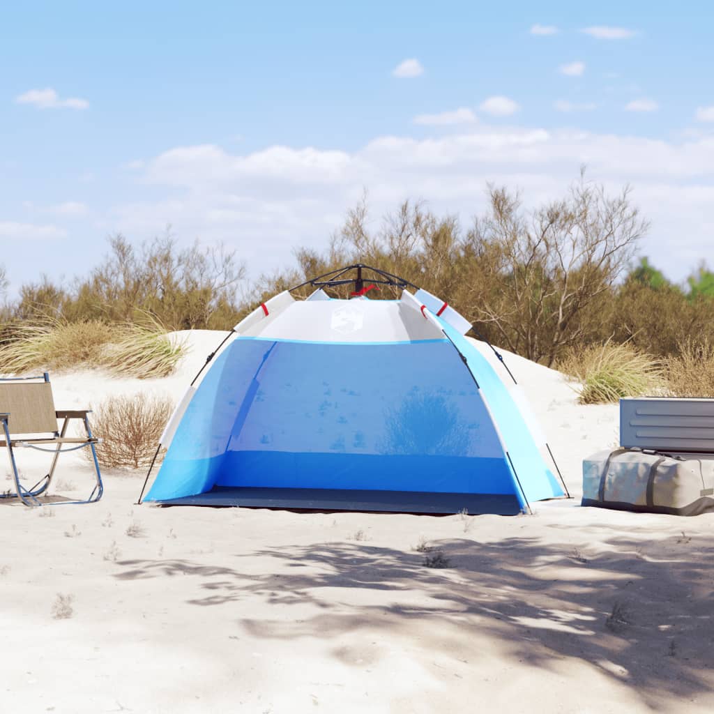 Strandtent 2-persoons waterdicht snelontgrendeling azuurblauw