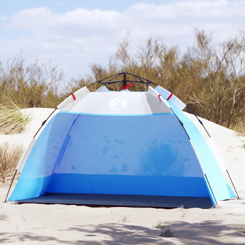 Strandtent 2-persoons waterdichte snelontgrendeling azuurblauw