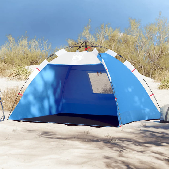 Strandtent 2-persoons waterdicht snelontgrendeling azuurblauw