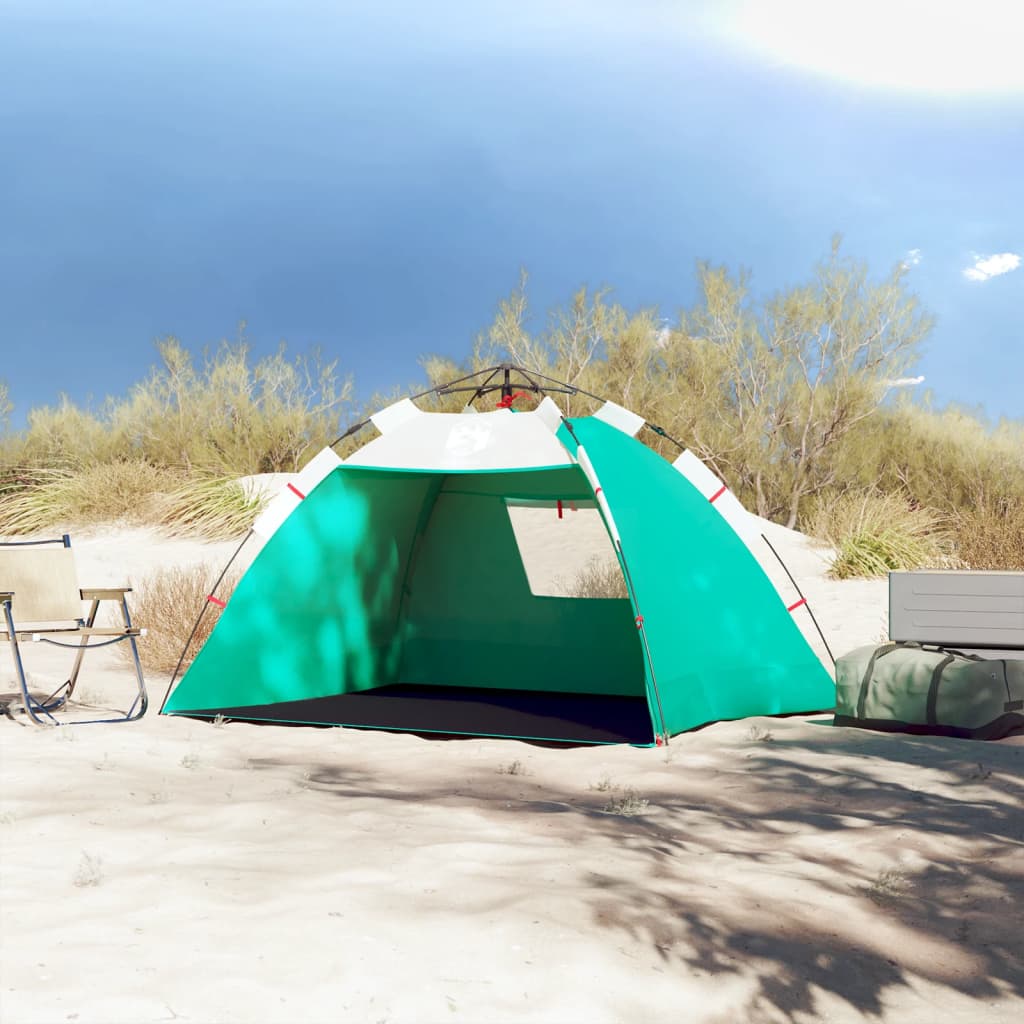 strandtent 2-persoons waterdicht snelontgrendeling zeegroen