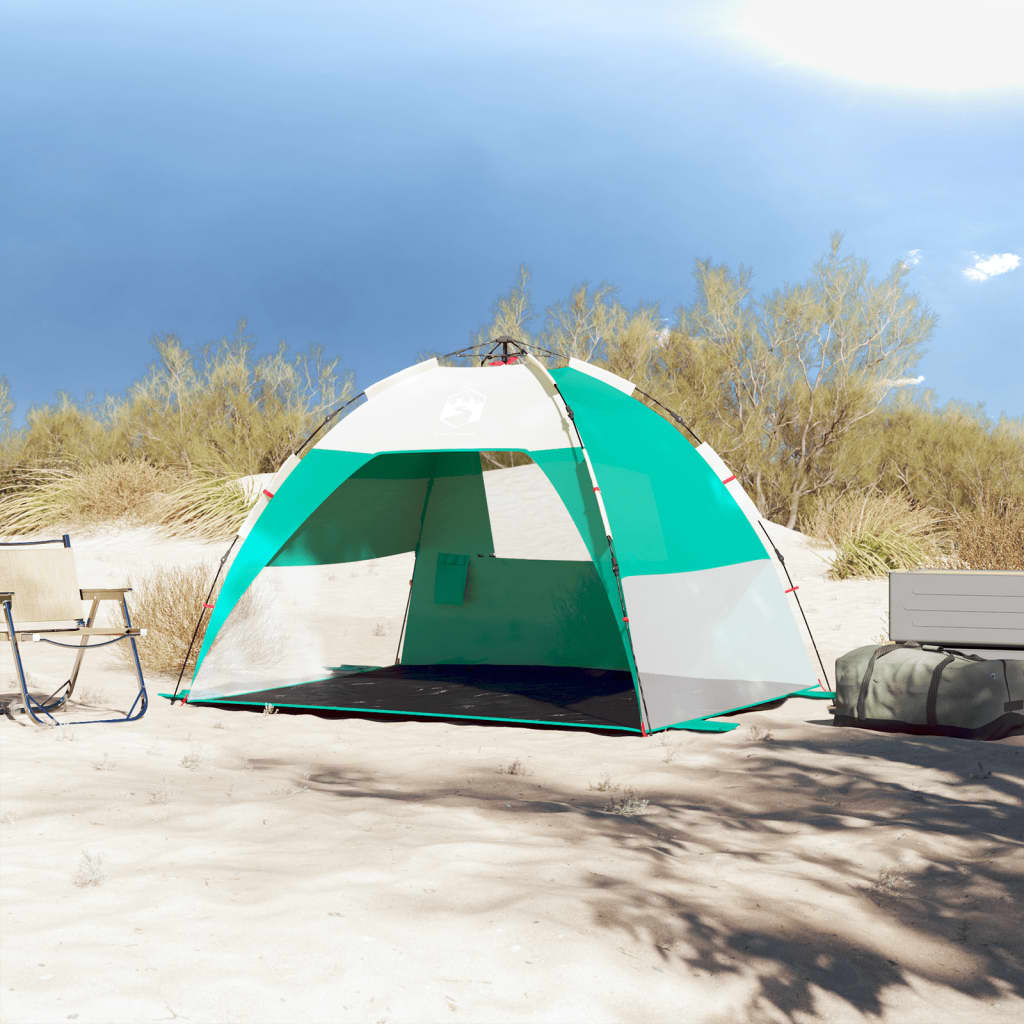 strandtent 2-persoons waterdicht snelontgrendeling zeegroen