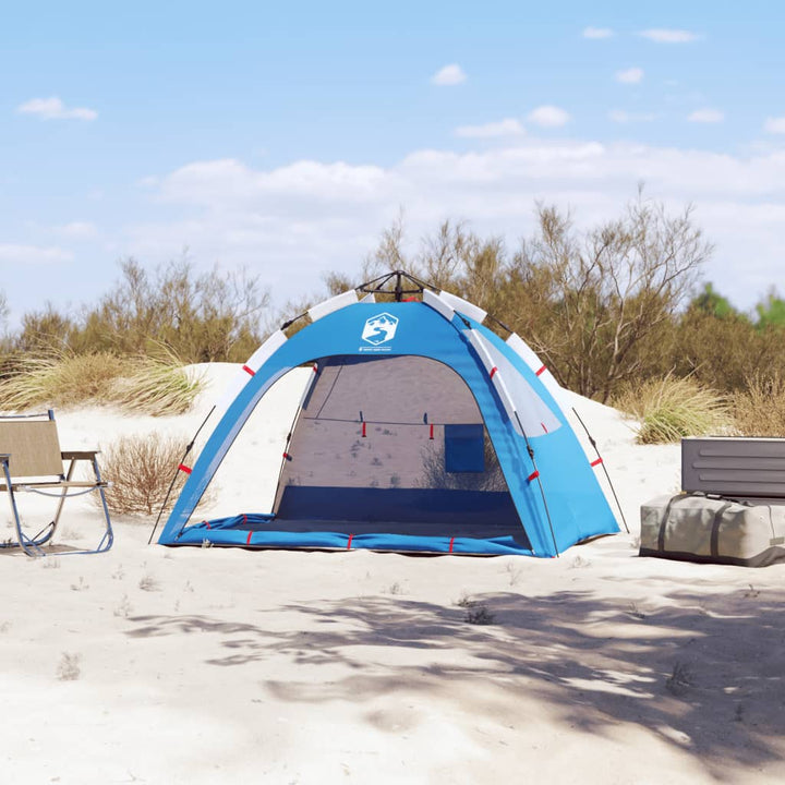 Strandtent 2-persoons waterdicht snelontgrendeling azuurblauw