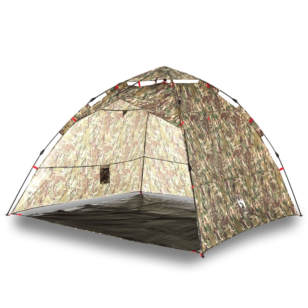 Tent 4-persoons snelontgrendeling camouflage