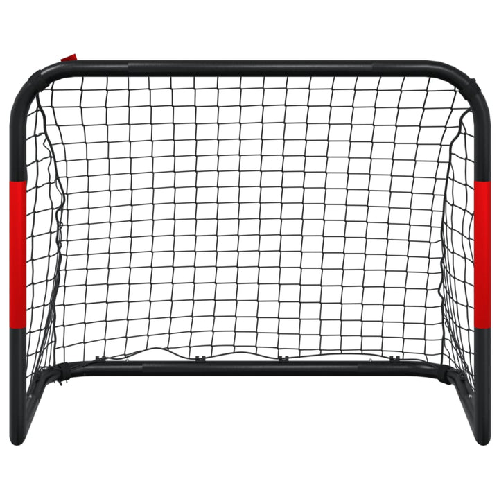 Voetbaldoel met net 90x48x71 cm staal rood en zwart