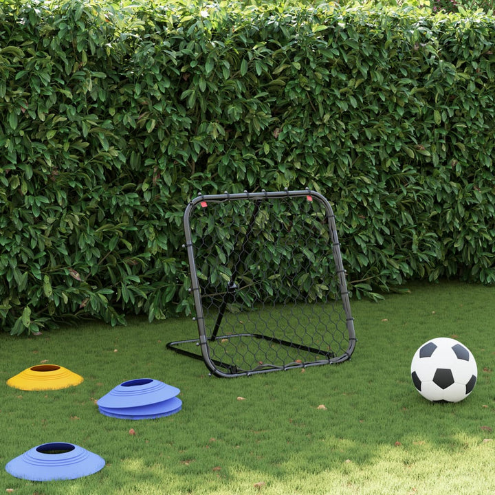 Voetbalrebounder verstelbaar 84x73x60-80 cm staal zwart