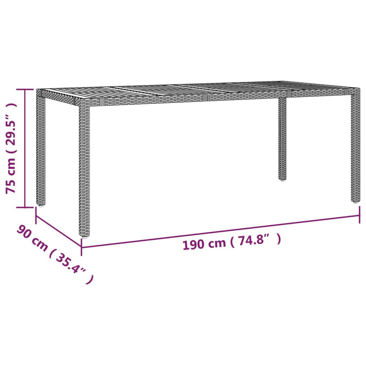 7-delige Tuinset met kussens poly rattan zwart