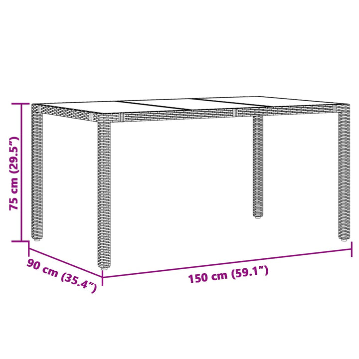 7-delige Tuinset met kussens poly rattan zwart