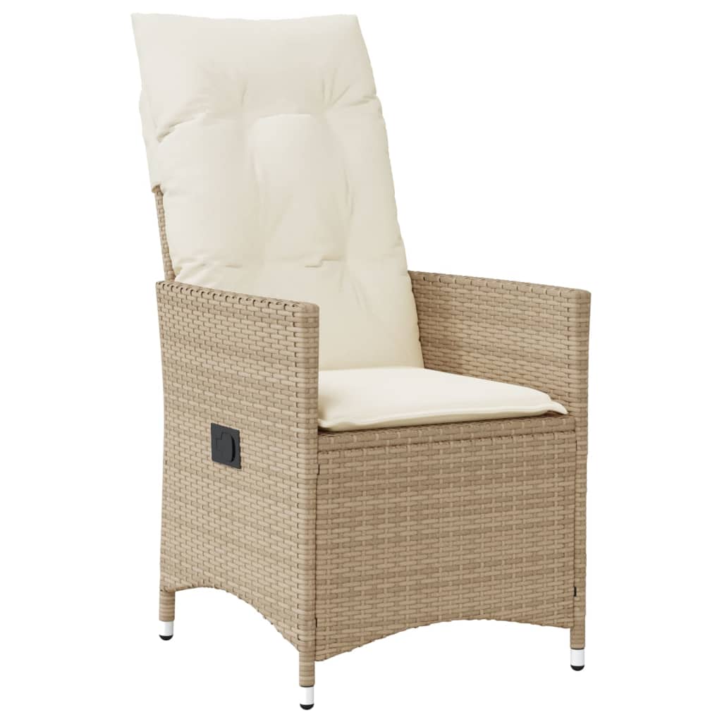 7-delige Tuinset met kussens poly rattan beige