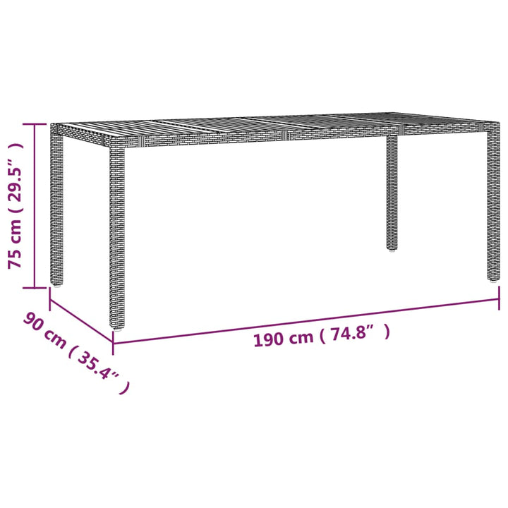 7-delige Tuinset met kussens poly rattan grijs