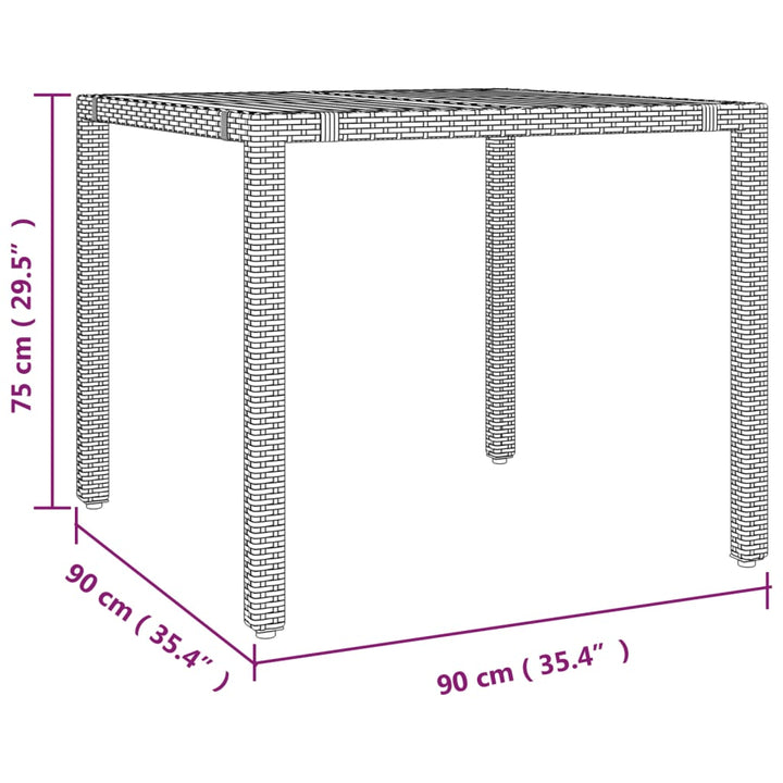 3-delige Bistroset met kussens poly rattan beige