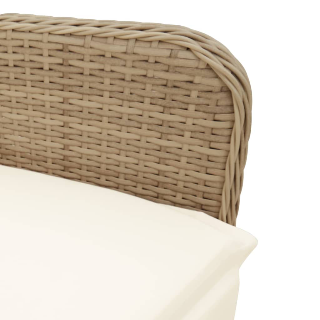 3-delige Bistroset met kussens poly rattan bruin