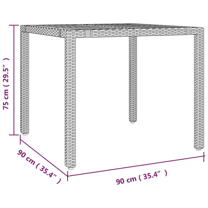 3-delige Bistroset met kussens poly rattan bruin