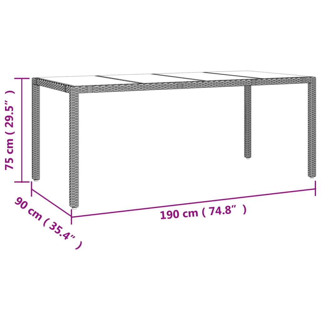 9-delige Bistroset met kussens poly rattan bruin