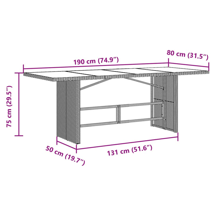 7-delige Bistroset met kussens poly rattan bruin