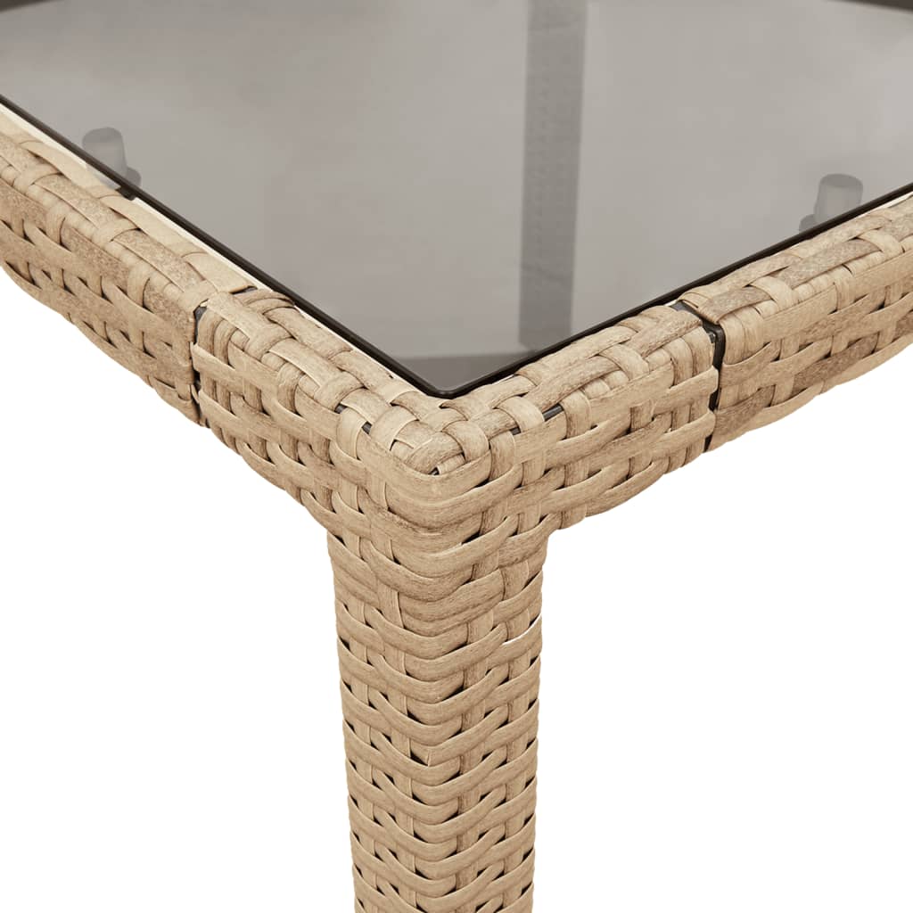 5-delige Tuinset met kussens poly rattan en glas beige