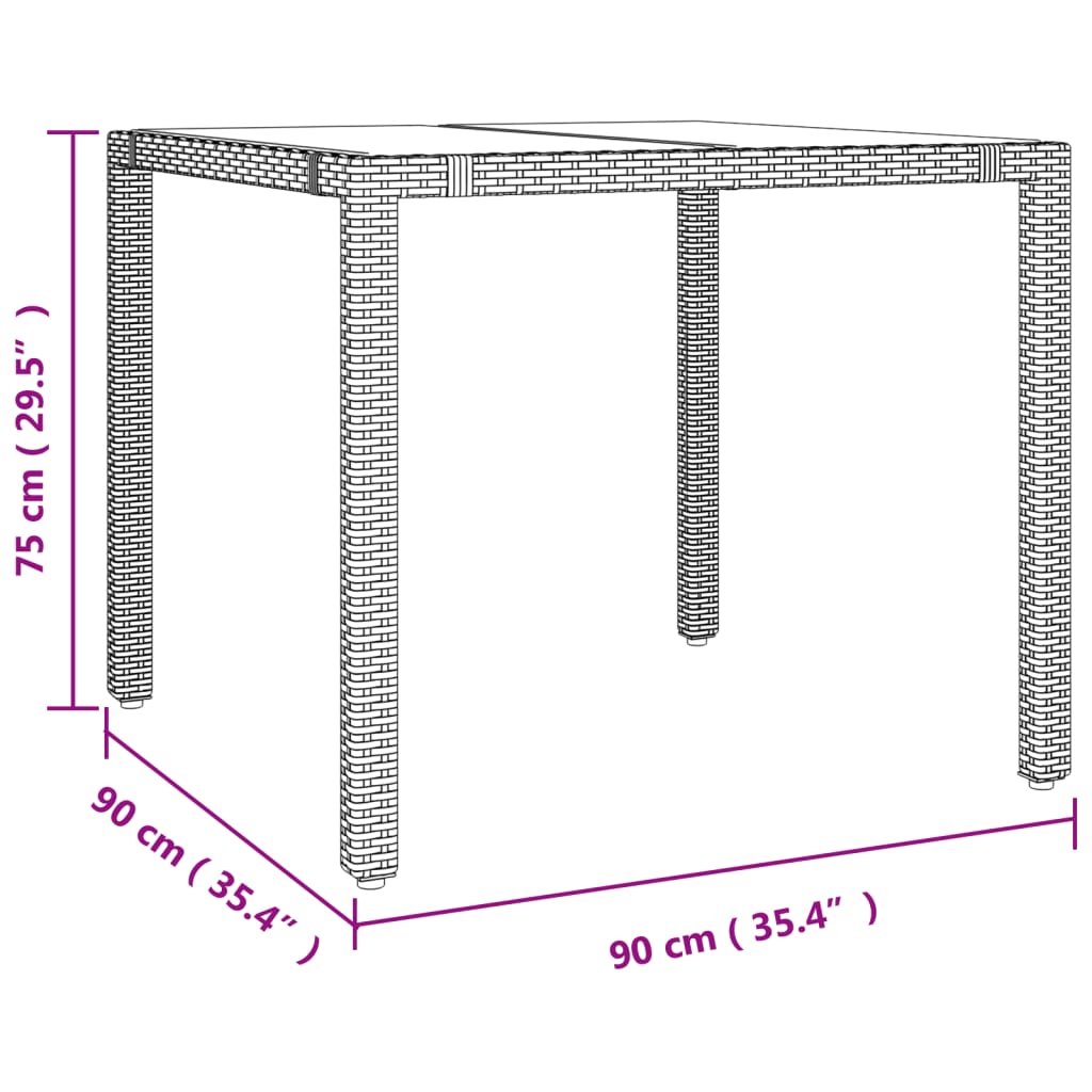 3-delige Tuinset met kussens poly rattan zwart