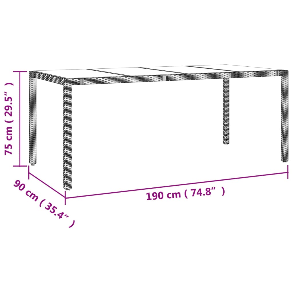 7-delige Tuinset met kussens poly rattan zwart