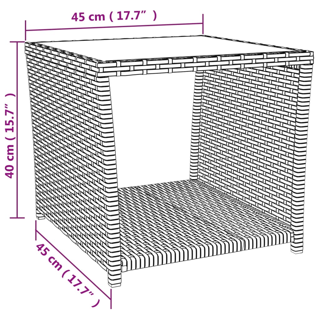 3-delige Tuinset met kussens poly rattan zwart