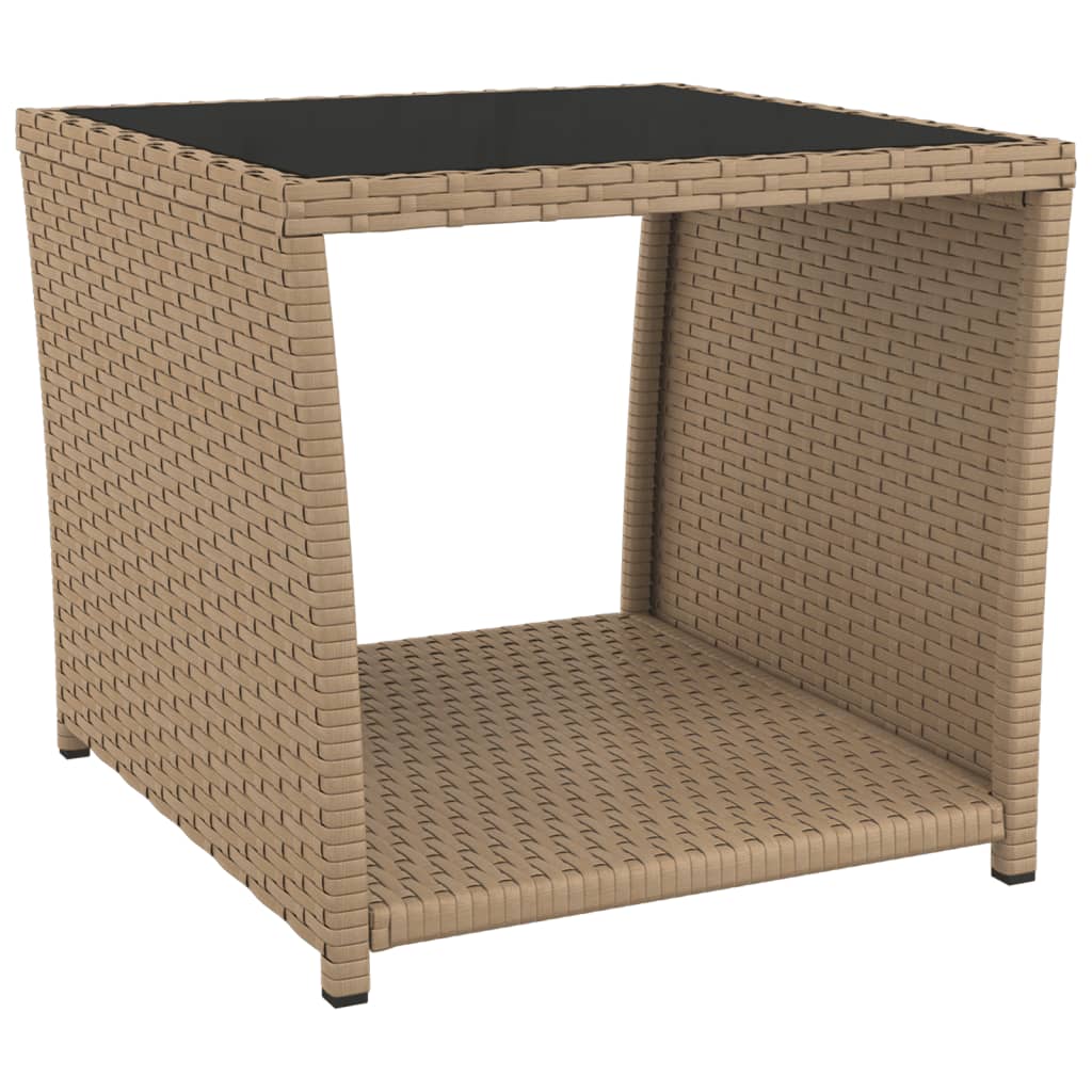 3-delige Tuinset met kussens poly rattan beige