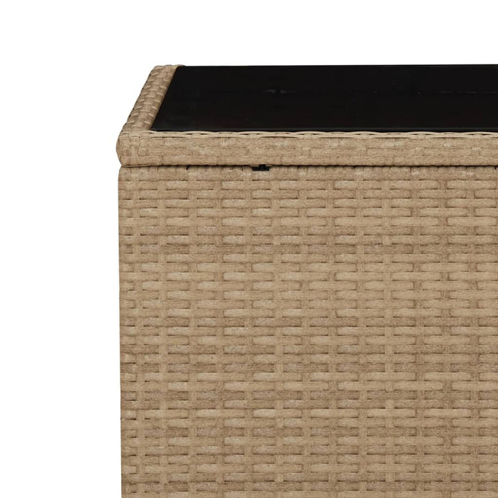 3-delige Tuinset met kussens poly rattan beige