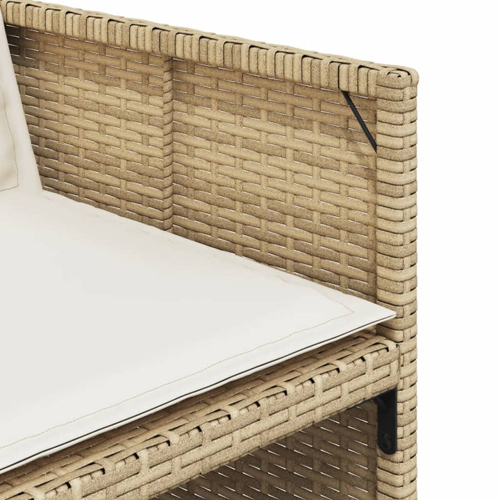 5-delige Tuinset met kussens poly rattan beige