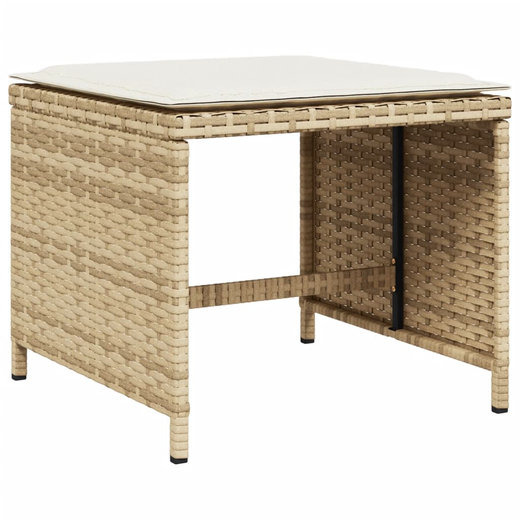 15-delige Tuinset met kussens poly rattan beige