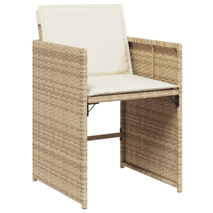 5-delige Tuinset met kussens poly rattan beige