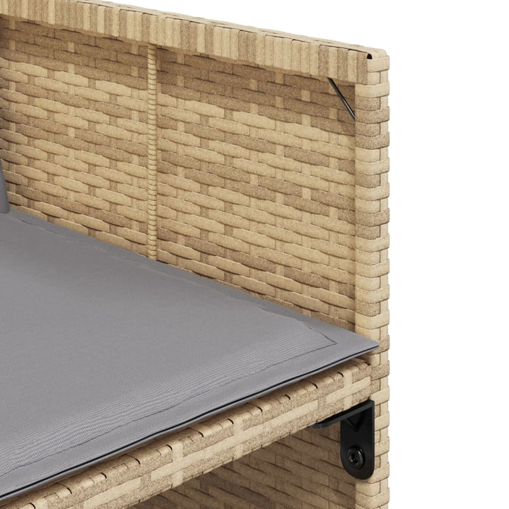 5-delige Tuinset met kussens poly rattan gemengd beige