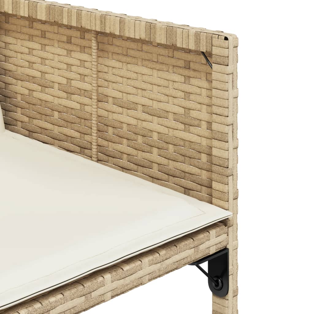 5-delige Tuinset met kussens poly rattan beige