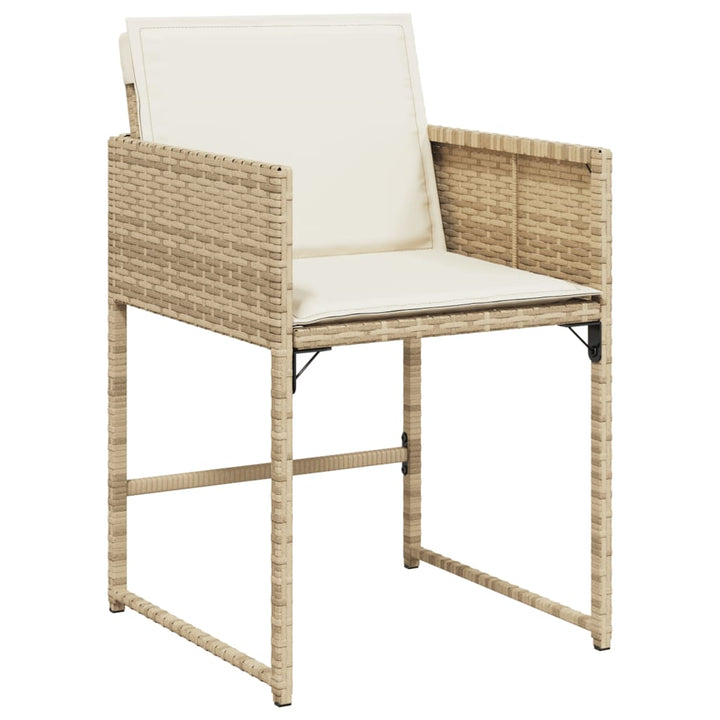 7-delige Tuinset met kussens poly rattan beige