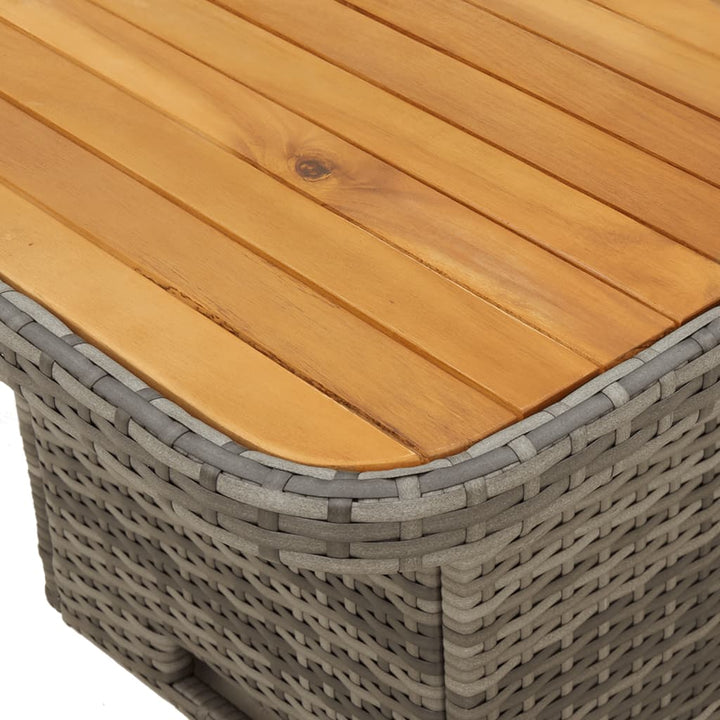 5-delige Tuinset met kussens poly rattan grijs