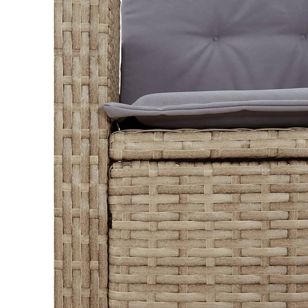 5-delige Tuinset met kussens poly rattan beige