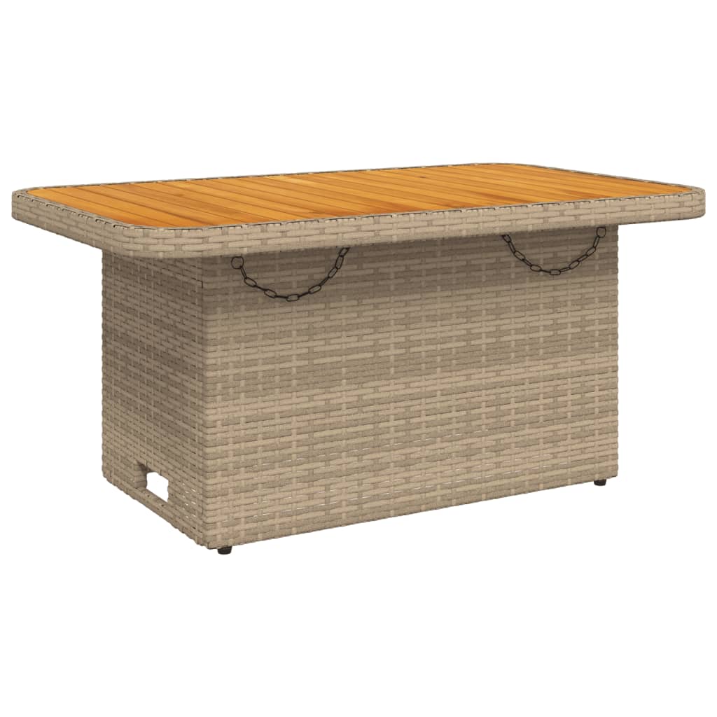 4-delige Tuinset met kussens poly rattan beige