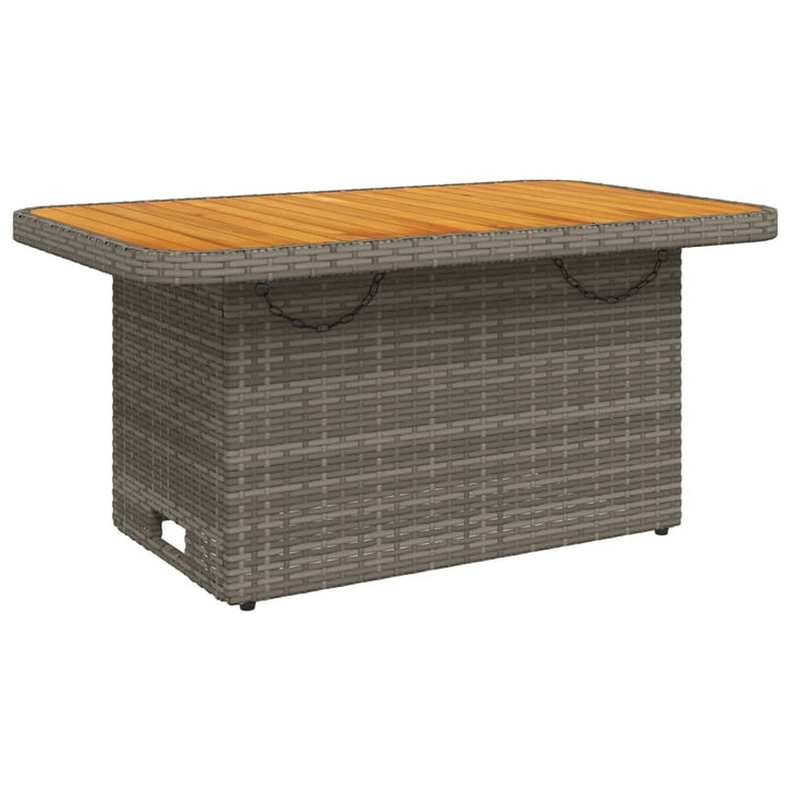 4-delige Tuinset met kussens poly rattan grijs