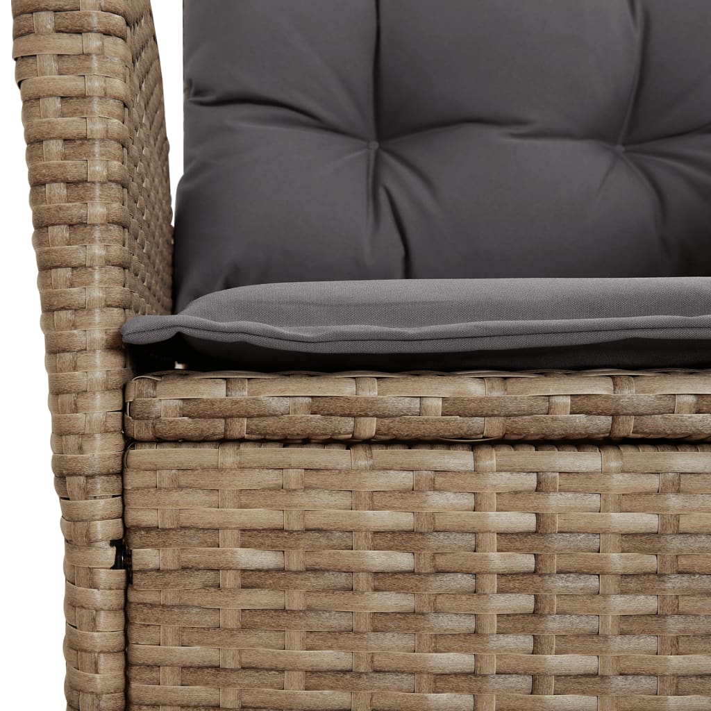 4-delige Tuinset met kussens poly rattan beige