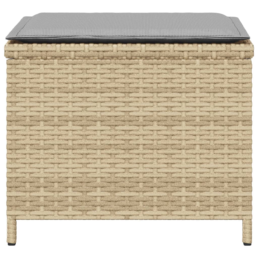 Tuinkrukken 4 st kussens 40x40x35 cm poly rattan gemengd beige