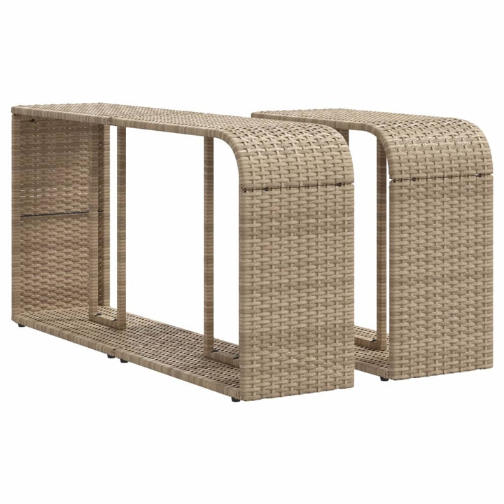 11-delige Tuinset met kussens poly rattan beige